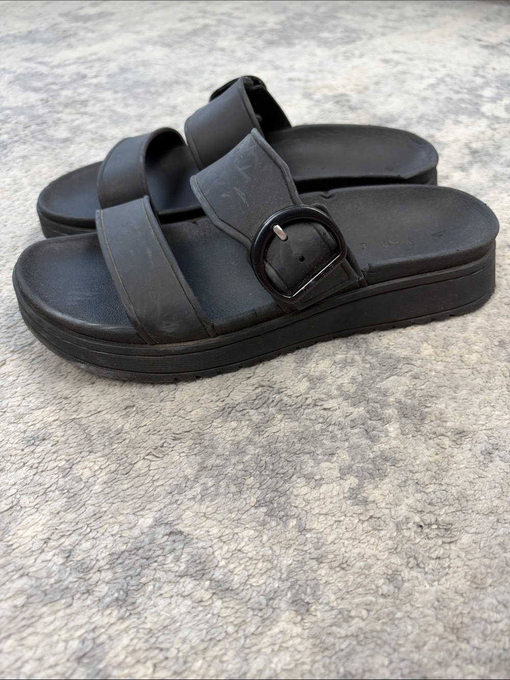 Reef Vista Capri Sandals Double Strap Slides Black Sz 8